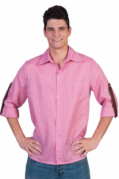 Tiroler blouse roze/wit - Maat 56/58