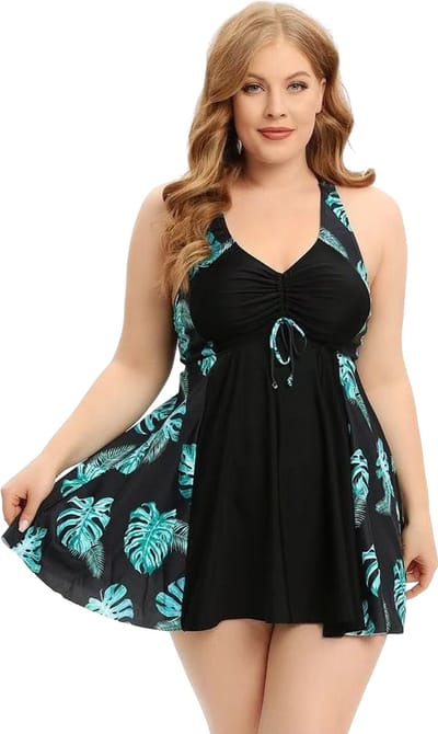 Tankini Badpak L - Groot - Zwemshirt - Dames - Jurk - Buik verbergen