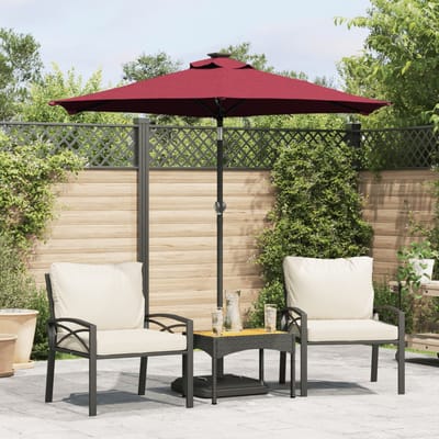 vidaXL - Parasol - met - stalen - paal - 225x225x212 - cm - bordeauxrood