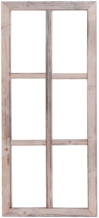 UNUS® Houten raam decoratief venster wit 76x32x2 cm rustieke wanddecoratie