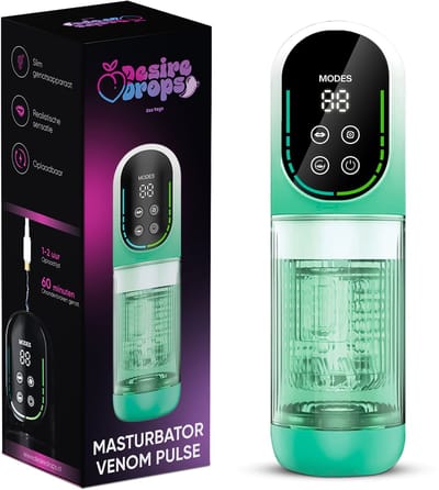 Desiredrops® Venom Pulse - masturbator voor mannen electrisch – Automatische Masturbator voor Mannen – Blowjob Simulator – verschillende intensiteiten – Luxe Sex Toy - masturbator voor man – masturbator voor mannen blowjob - Discreet