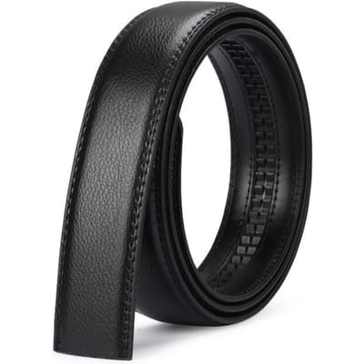 Heren Automatische Gesp Riemen Geen Gesp 3,5cm Riem Lichaam zonder Gesp Hoge Kwaliteit Mannen PU Leer Riem Jeans Riem Breed 105cm black
