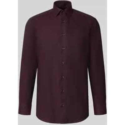 OLYMP Luxor modern fit overhemd - structuur - bordeaux rood - Strijkvrij - Boordmaat: 40 (EU maat: M)