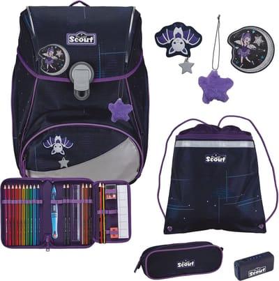 Scout Schooltas Safety Light Alpha Set 4-delig Spooky Starlight Donkerblauw