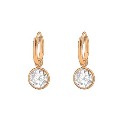 WeLoveSilver - oorbellen dames - roségoud - kristallen - nikkelvrij