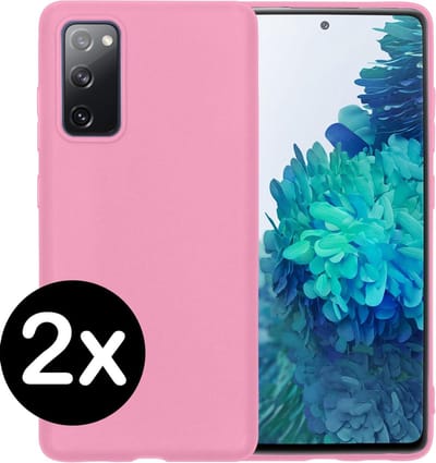 Hoesje - 2 Stuks - Geschikt voor Samsung Galaxy S20 FE - Sterk & Shockproof - Telefoonhoes - Back Cover - Case Siliconen - Telefoon Hoes - Lichtroze