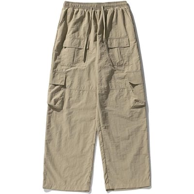 Pantalon de travail tridimensionnel multi-poches, Pantalon d'automne, Pantalon décontracté ample d'extérieur épissé L kaki