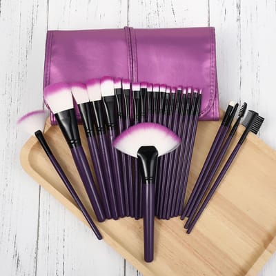 Professionele Make-up Kwastenset - 24 Stuks - Cosmetica Kwastenset – Paarskleurig