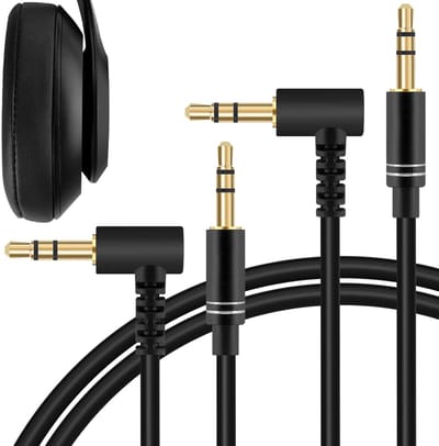 2-Pack Vervangende Audiokabel voor B S0lO 3.0, Studio 3, Mix - 3.5mm TRS Aux Kabel (5ft/1.5m) voor Hoogwaardige Geluidskwaliteit en Duurzaamheid