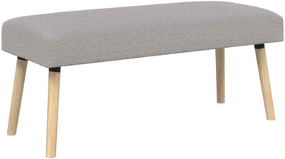 vidaXL - Bank - Effen - Lichtgrijs - 110 - x - 40 - x - 46 - cm - Bouclé