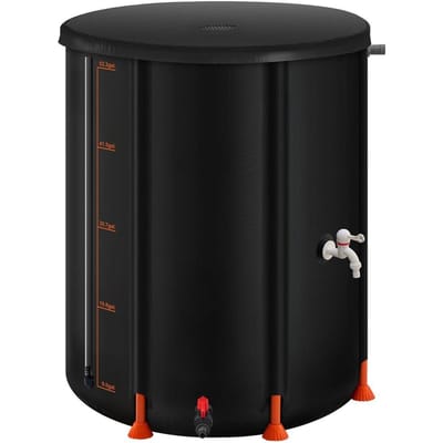 Fût de pluie pliable, Fût de collecte d'eau de pluie portable de 201 L, Système de collecte d'eau de pluie en PVC 1000D, Réservoir de stockage collecteur d'eau de pluie pour jardin