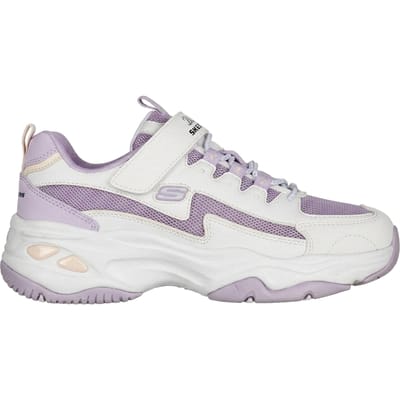 Skechers D´Lites 4.0 sportschoenen met dikke zool voor dames (Wit/Lavendel)
