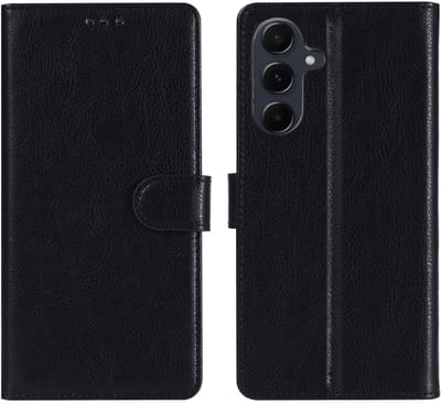 Hoesje Geschikt Voor Samsung Galaxy A37 Hoesje Zwart - met Pasjeshouder – bookcase Portemonnee - Walletcase - Portemonneehoes