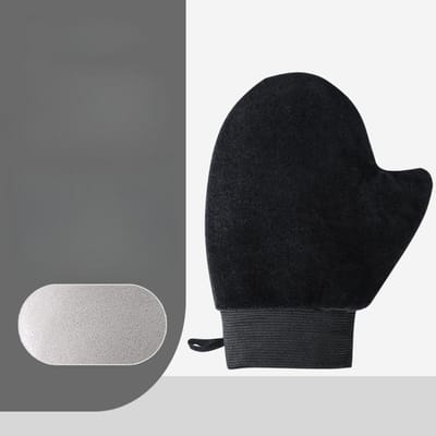 Gant de nettoyage corporel réutilisable, applicateur d'autobronzant, gants de bronzage pour le bain et le spa noir