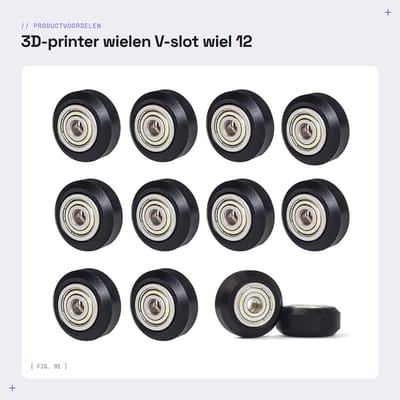 Dailygoods- 3D-printerwielen 12 Stuks - V-slot Wielen - POM Wiel - Loopwielen - Compatibel met Creality Ender 3 - Duurzaam Materiaal