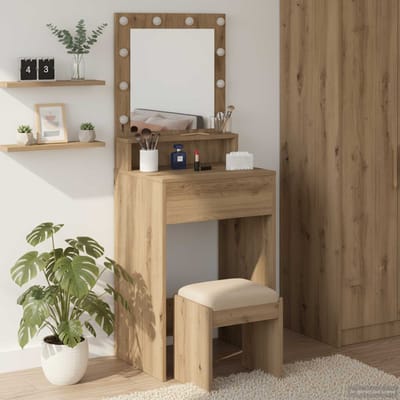 vidaXL - Kaptafel - Artisan - Eiken - 50 - x - 41 - x - 135 - cm - Bewerkt - hout