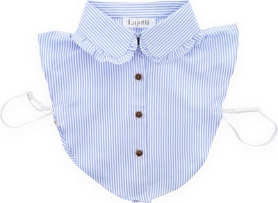 Lajetti - Los Kraagje Gestreept met Ronde Kraag en Ruffle - Blouse kraagje voor Dames