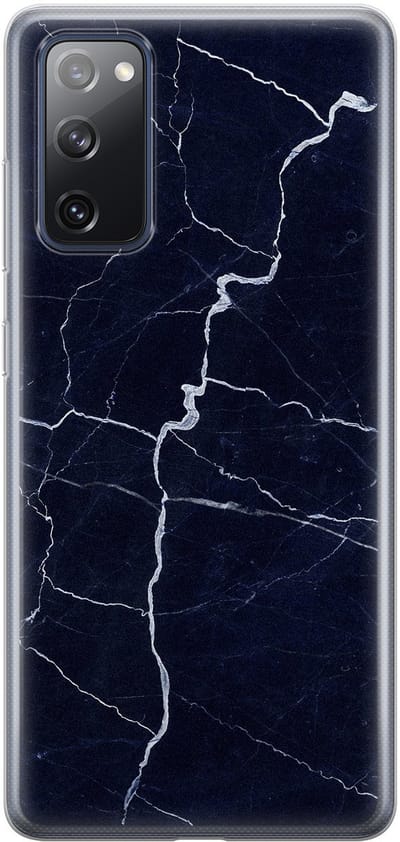 Leuke Telefoonhoesjes - Hoesje geschikt voor Samsung Galaxy S20 FE - Marmer Navy - Soft case - TPU - Marmer - Blauw