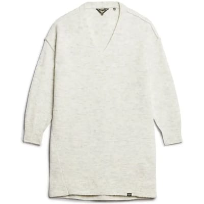 Superdry - Gebreide jurk met V-hals - Dames - Jurken