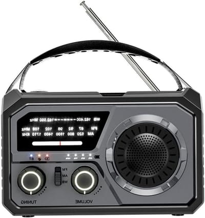 Booso H21 Emergency Radio Bluetooth 5.3 Hand Crank Weather Radio, /AM/FM Solar Radio with SOS Warning Flashlight 16000mAh