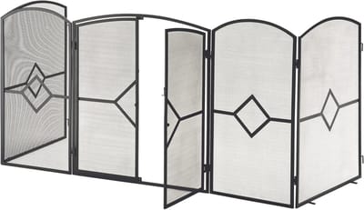 Extra Grote Heavy Duty Vuurscherm met Voordeur voor Open Haard en Houtkachel