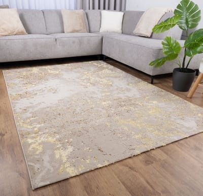 Beige Tapijt Laagpolig Vloerkleed Koho Marbella - 240x330cm- Modern - Woonkamer - Salon - Slaapkamer - Eetkamer