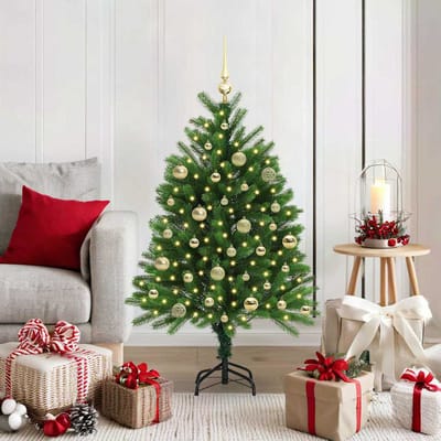 vidaXL - Kerstboom - met - 150 - LED - met - standaard - Groen - 120 - cm - PE
