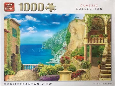 King Legpuzzel Mediterrane Uitzicht - Legpuzzel 1000 Stukjes - Puzzel voor Volwassenen - 68 x 49 cm