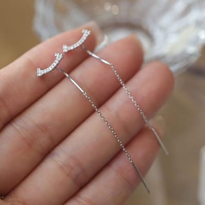 2023 Trendy Lange Draad Kwast Draad Ketting Klim Ster Hart Kralen Hangers Oorbellen Dames Strass Accessoires Sieraden