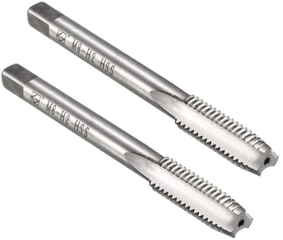 Rechte fluit schroefdraadkraan 1,25 mm M8 met H2 tolerantie voor boren - 2 stuks