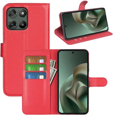 MobyDefend Hoesje - Geschikt voor Motorola Moto G57 Power - Kunstleren Wallet Book Case (Sluiting Voorkant) - Rood