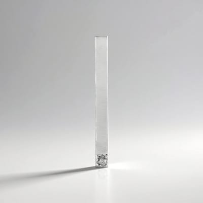 Cavill - Zilveren Hanger 925 Sterling Zilver - 0,475ct Afrikaanse Diamant Fancy Slijpsel - Modern Minimalistisch Design Staaf 59mm