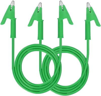 Elektrische meetkabels - Jumper draden - Elektrisch testen - Dubbele krokodillenklem - 2 stuks 1 meter - Groen