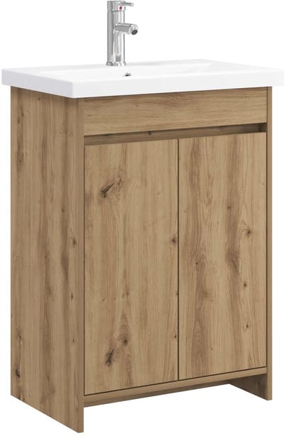 vidaXL - Badkamermeubel - Set - Artisanaal - eiken - 61 - x - 40 - x - 84,5 - cm