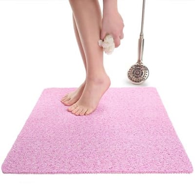 Vierkante antislip douchemat voor thuisgebruik - Loofah douchemat - Perfecte badkameraccesoire (roze mix)