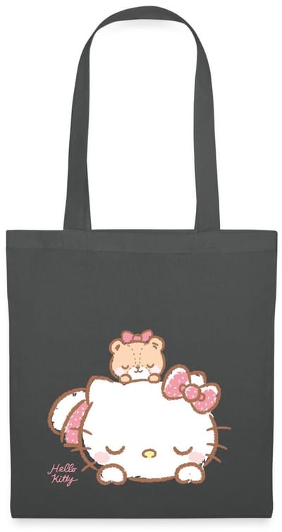 Hello Kitty Met Teddy Op Haar Rug Tas Van Stof Schoudertas