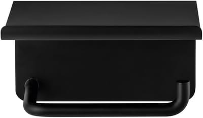 Modo Toiletrolhouder Met Plateau Black | Zwart | Staal