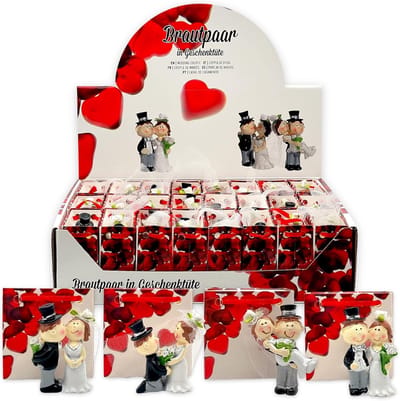 24 Stuks Bruidspaar Geluksamuletten Cadeautjes voor Tafeldecoratie en Taart