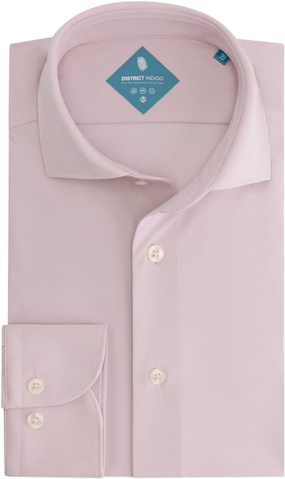District Indigo Pique Performance Shirt Roze (7.31.025.780 - 089)