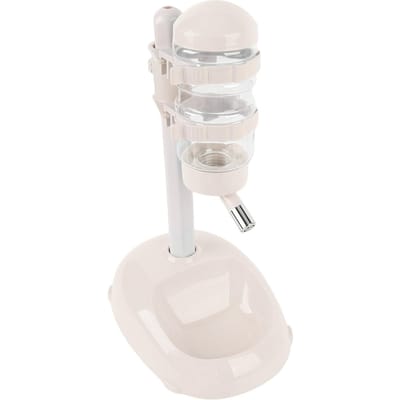 Huisdier Staande Waterdispenser Voeder Hoogte Verstelbaar 500ml Capaciteit Staande Automatische Watervoeder voor Puppy Beige white
