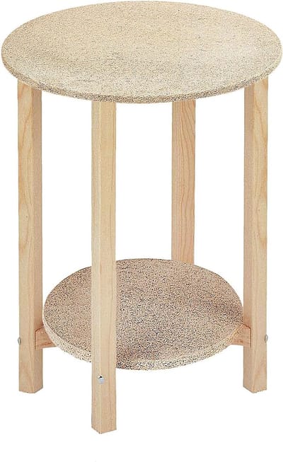 Ronde Houten Tafel met Glazen Tafelblad - 40x75cm - Onbehandeld Hout