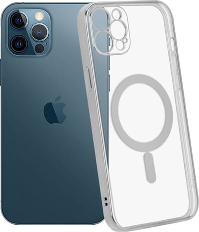ShieldCase Hoesje geschikt voor Apple iPhone 11 Pro MagSafe - hoesje transparant Magneet metal coating - zilver