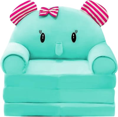 Opvouwbare 2-in-1 Pluche Cartoonbank voor Kinderen, Comfortabele Zitplaatsen voor Spelen en Dutjes, 120 cm Uitgevouwen, Perfect voor Speelkamers en Slaapkamers