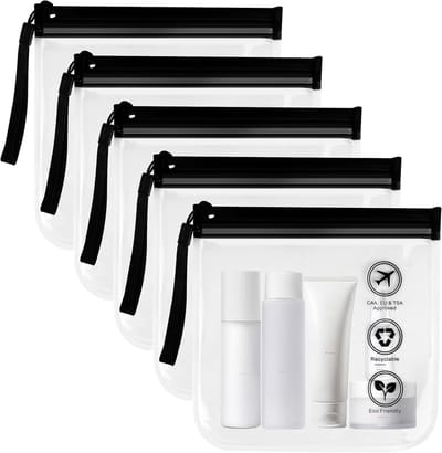 Famanu - Toilettas, Airport Security Vloeistoffen Zakken, Transparant Goedgekeurde Beveiliging Toilettas, Toegelaten Handbagage, Waterdicht Wastas, Reizen Accessorie