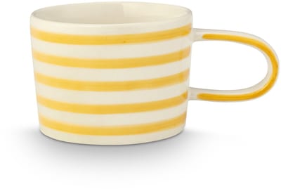 VT Wonen Mok Stripes Geel Keramiek 350 ml