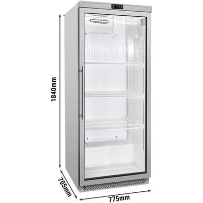 GGM Gastro Lagerkühlschrank Edelstahl ECO - 580 Liter - mit 1 Glastür Zilver