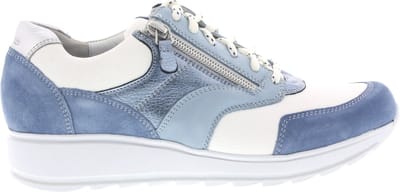 Dames Veterschoenen Durea 6279-685-1490 Savoia/wit/matzi Jeansblauw - Maat 4½