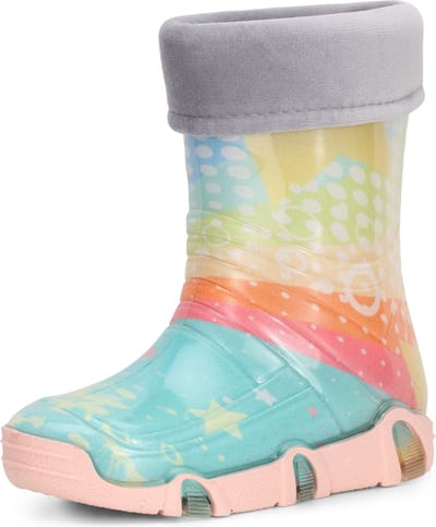 Ladeheid Kinder Regenlaarzen - Rubber - Hoog - PVC – Waterdicht - LA-ZT-Szuwarek2020 - Turquoise patroon-31 - 29/30