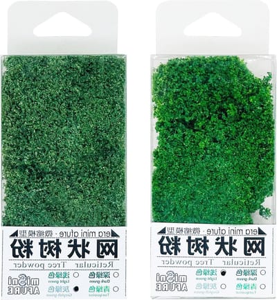 Realistische boompoeder voor DIY miniatuurmodel bomen en struiken, ideaal voor diorama landschappen, lichtgroen en grijs-groen