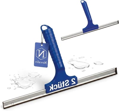 Raamwisser Set - Glasreiniger Trekker - Streeploos Reinigen - Rubberen Lip - 45 cm - Blauw